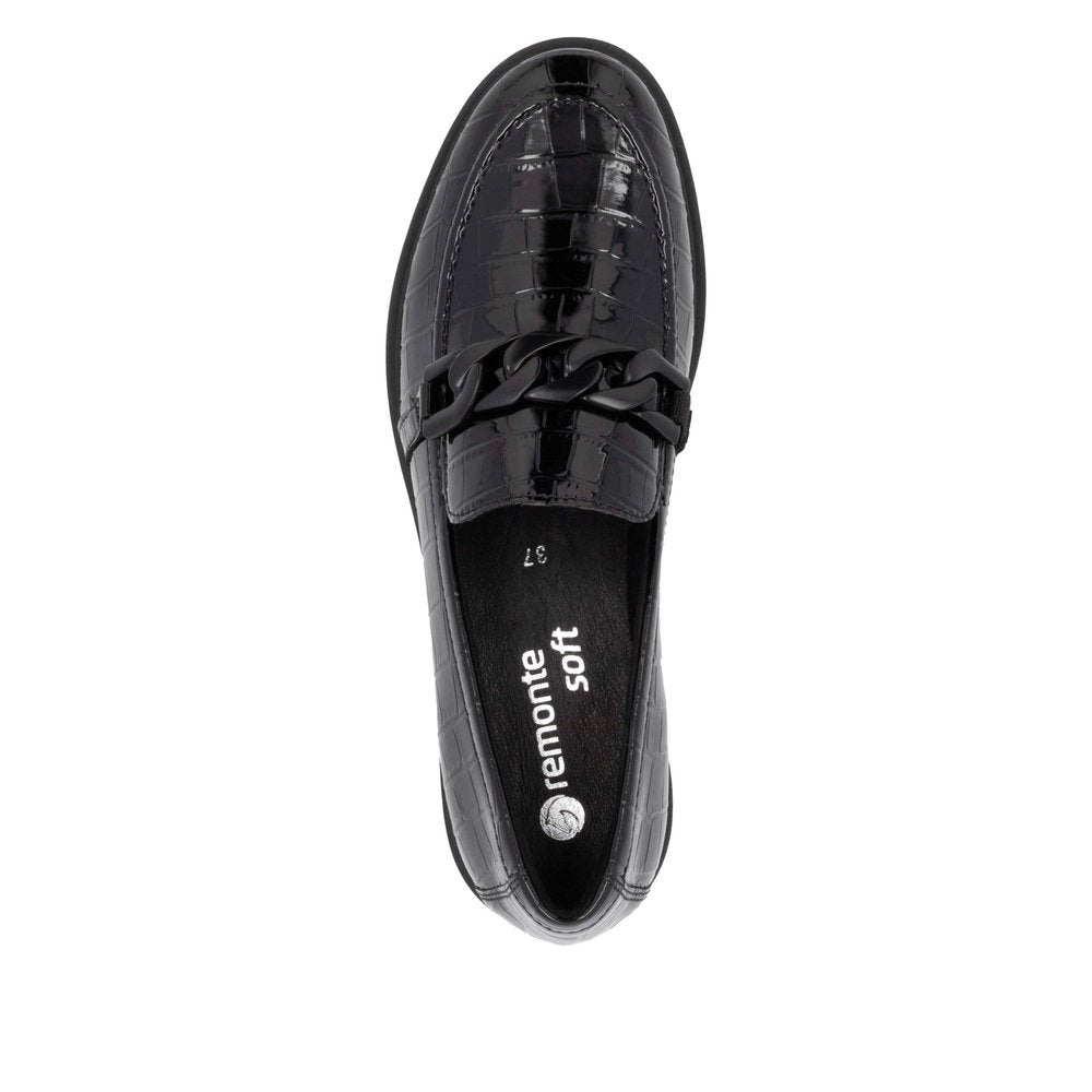 Remonte W Loafer Croco med Spænde Black