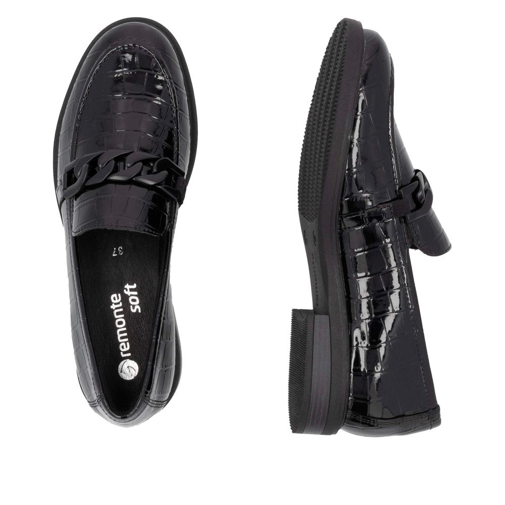 Remonte W Loafer Croco med Spænde Black