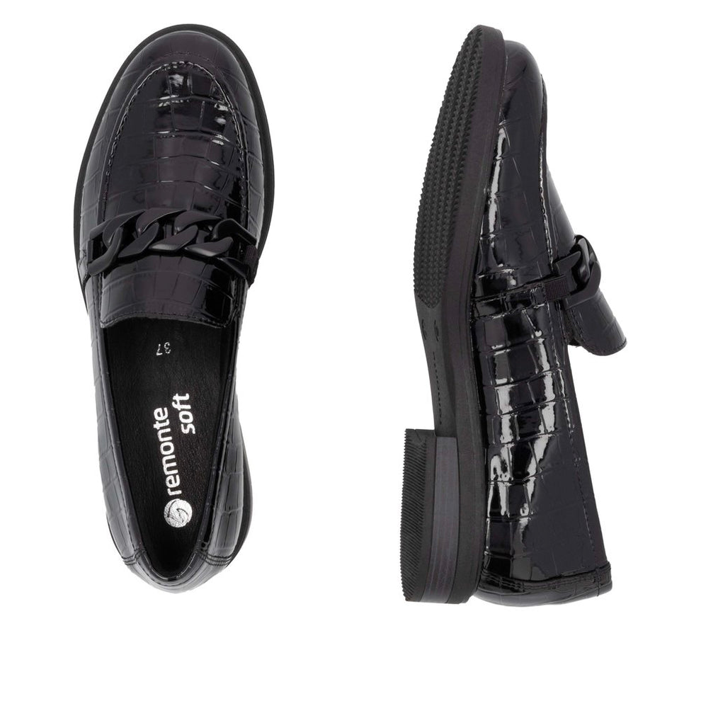 Remonte W Loafer Croco med Spænde Black