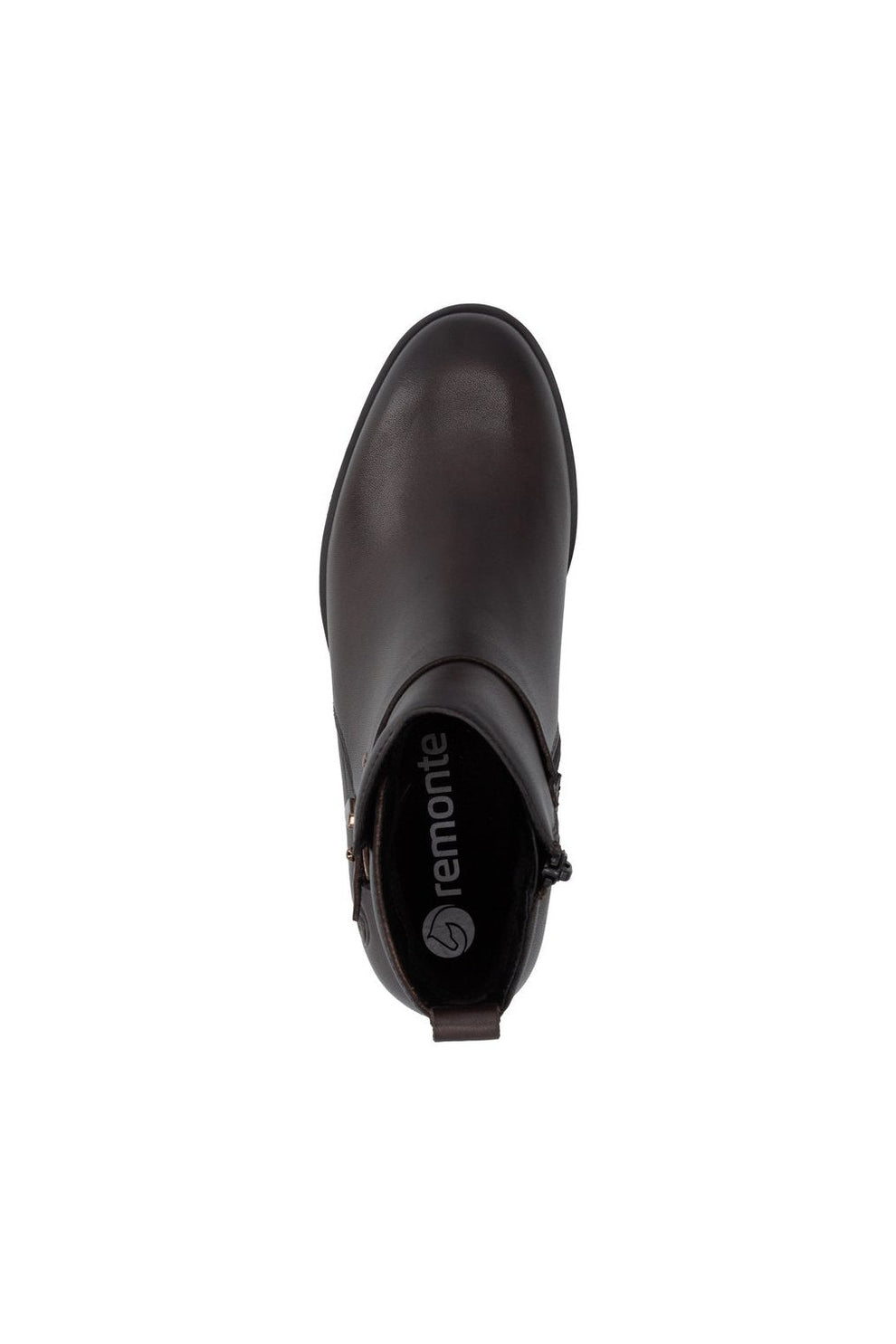 Rieker W Leather Ankle Boot Zip Brown - D3U72-25