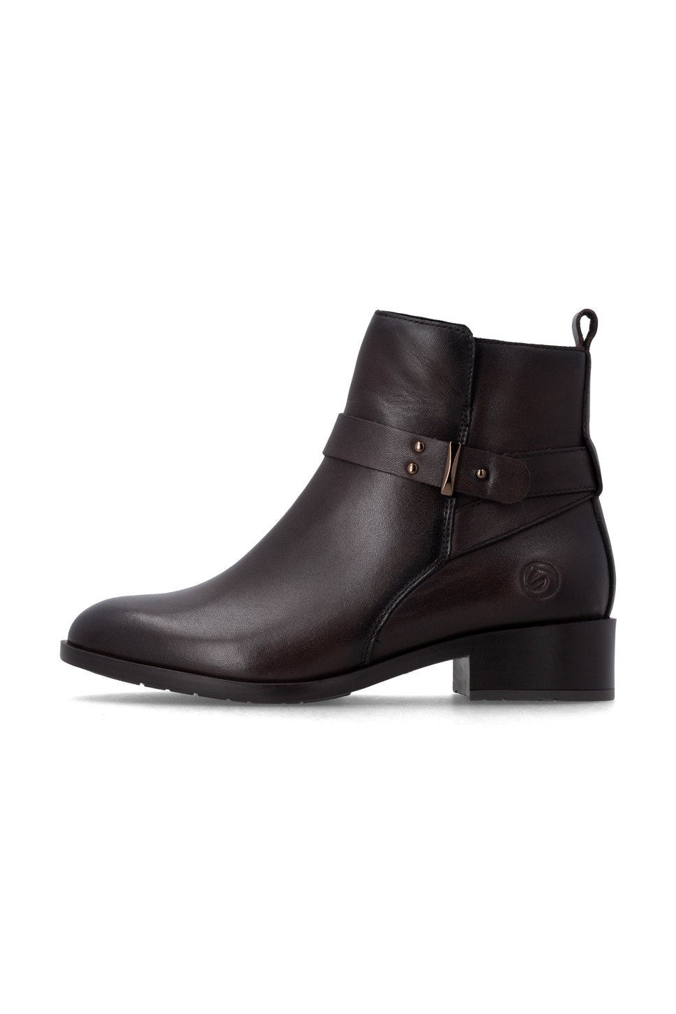 Rieker W Leather Ankle Boot Zip Brown - D3U72-25