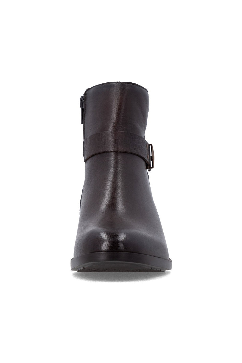 Rieker W Leather Ankle Boot Zip Brown - D3U72-25