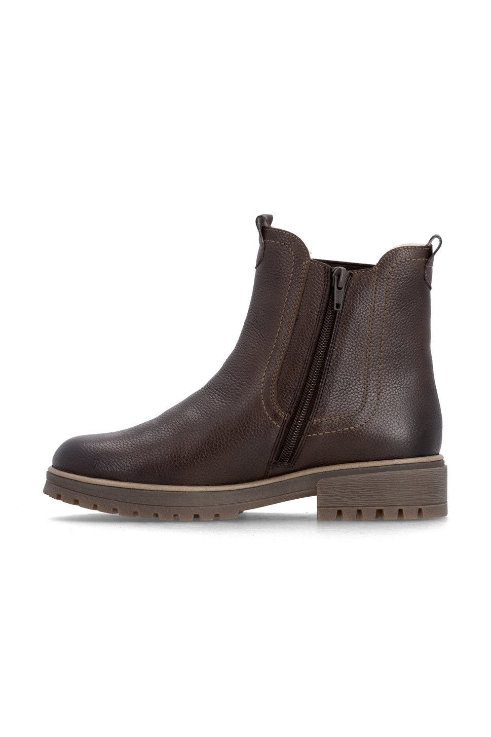 Rieker W Leather Ankle Boot Zip Brown - D3W73-25