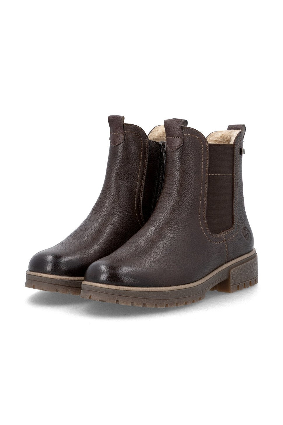 Rieker W Leather Ankle Boot Zip Brown - D3W73-25