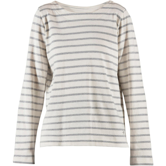 Blue Sportswear Donna Striped Blouse Ecru w Grey Melange