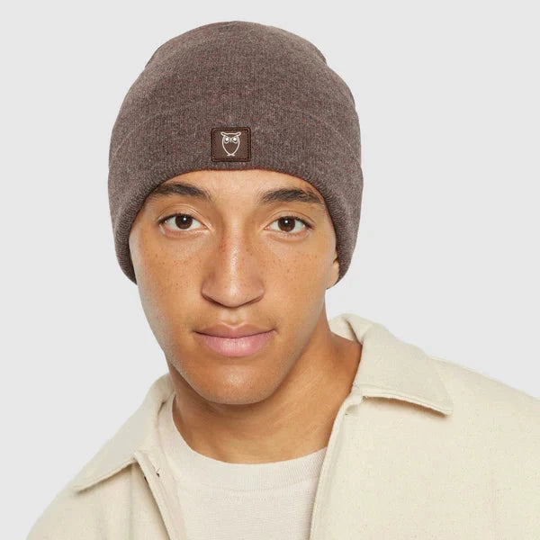 Knowledge Cotton Apparel M Double Layer Wool Beanie Demitasse