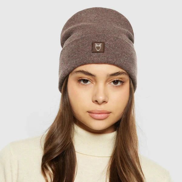 Knowledge Cotton Apparel M Double Layer Wool Beanie Demitasse