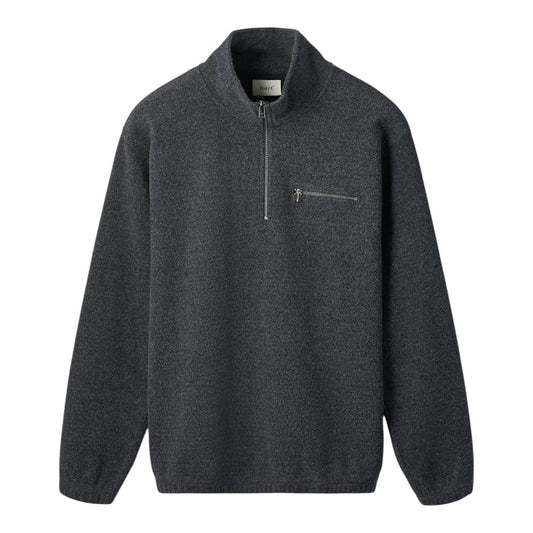 Forét M Elm Half Zip Sweatshirt Dark Grey Melange
