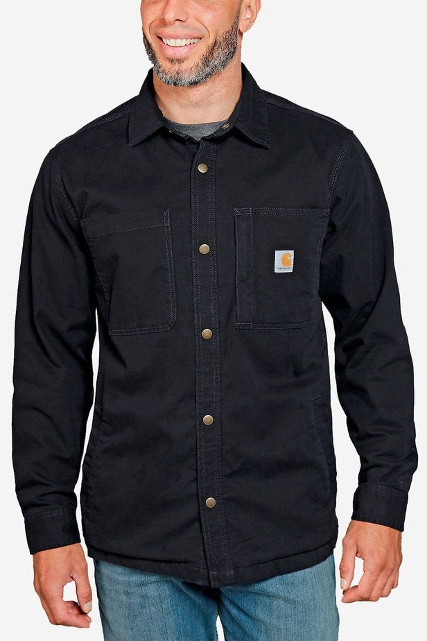 Carhartt M Fleece Lined Snap Front Skjortejakke Sort