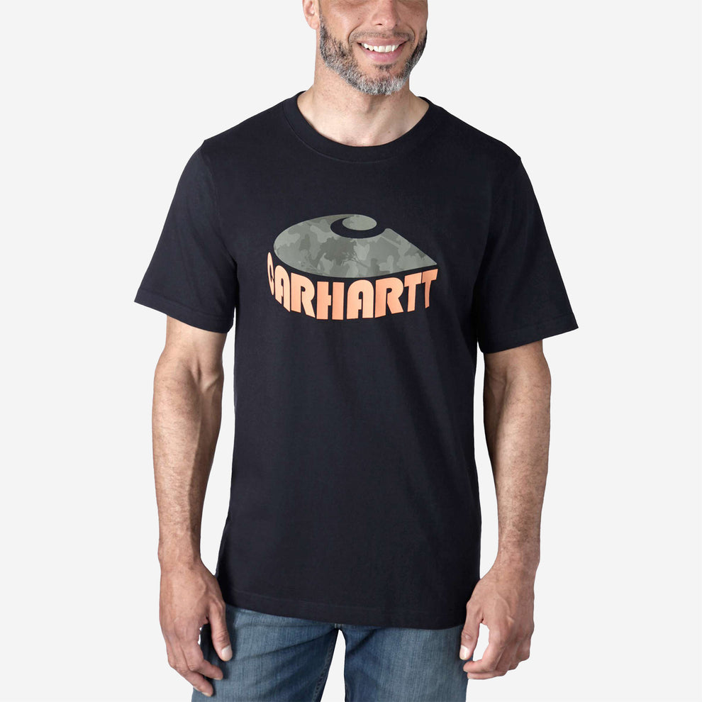 Carhartt U Relaxed Fit Heavweight Short Sleeve Camo Graphic T-Shirt Black