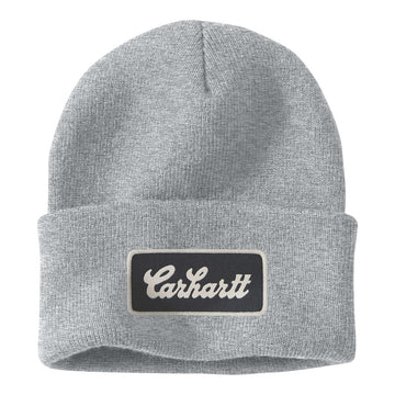Carhartt Knit Cuffed Script Patch Beanie Grey