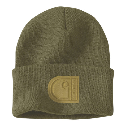 Carhartt Knit Cuffed C Patch Beanie Green