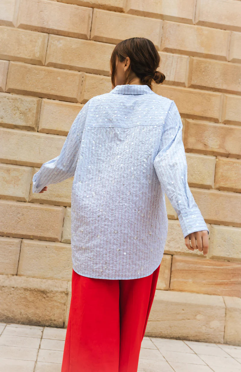 CRAS W Elliecras Shirt Blue Multi Stripe