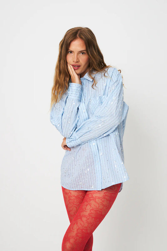 CRAS W Elliecras Shirt Blue Multi Stripe