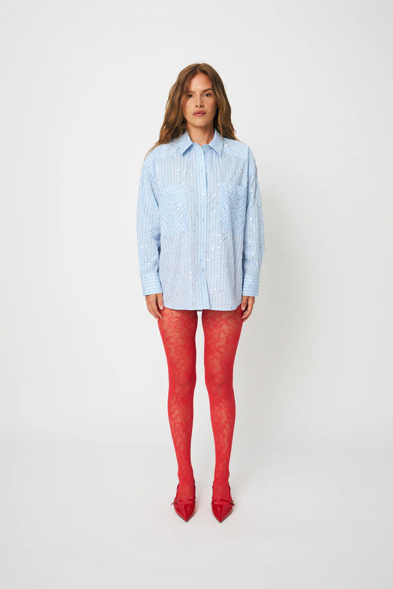 CRAS W Elliecras Shirt Blue Multi Stripe