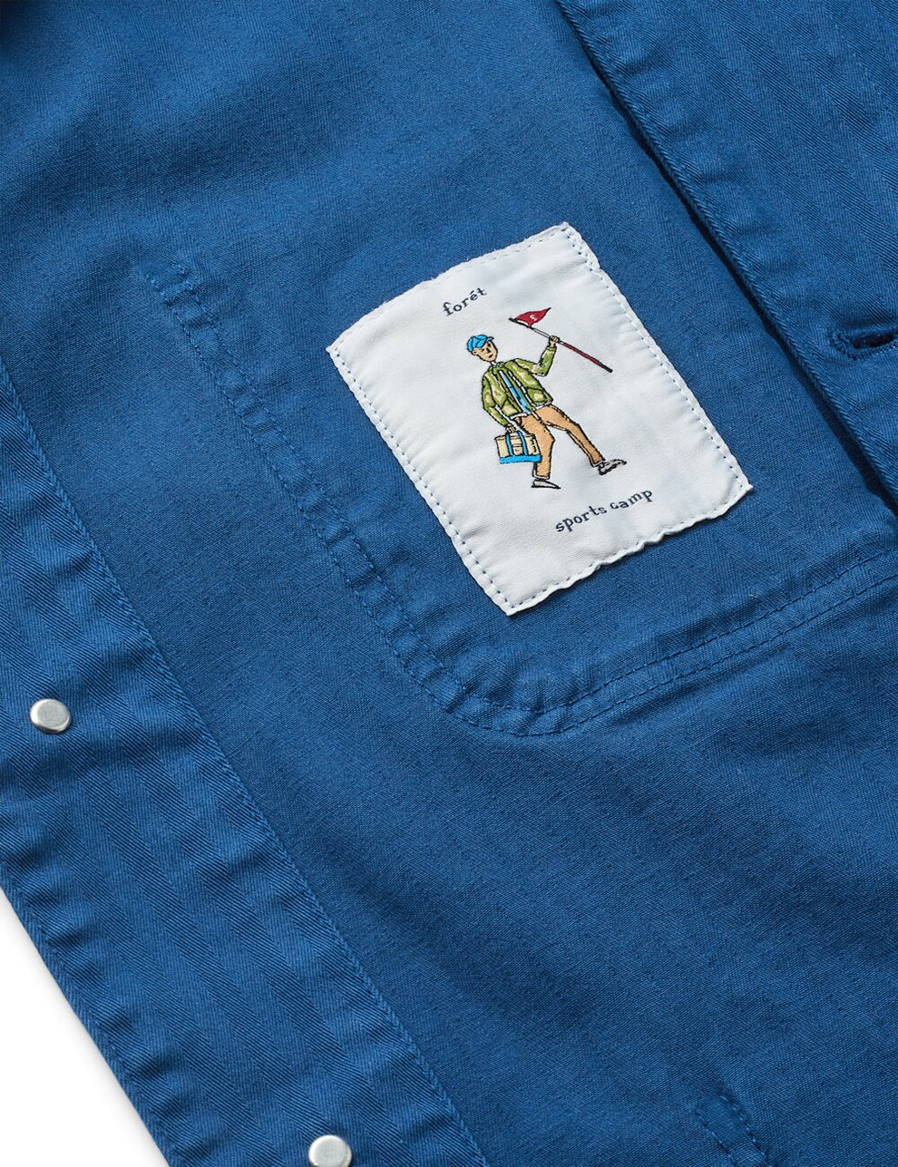 Forét Forager Embroidered Overshirt Heritage Blue