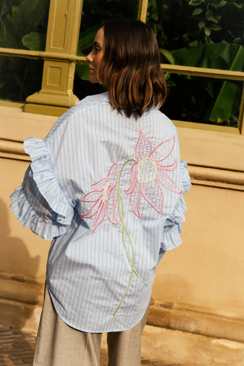 CRAS W Florettecras Shirt Light Blue Stripe Dameskjorter