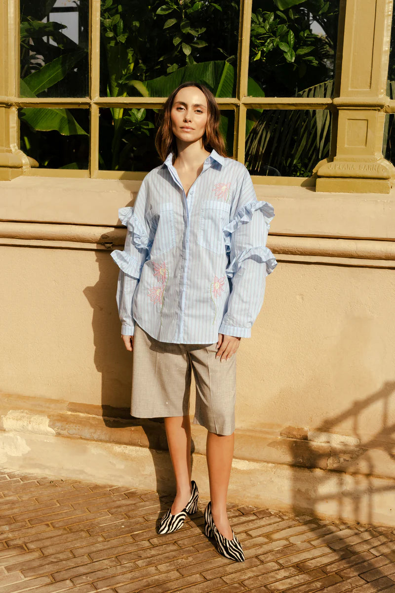 CRAS W Florettecras Shirt Light Blue Stripe Dameskjorter