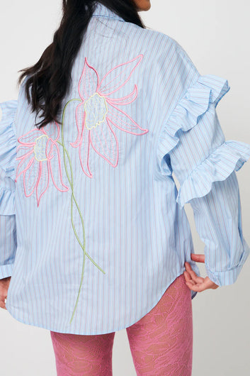 CRAS W Florettecras Shirt Light Blue Stripe Dameskjorter