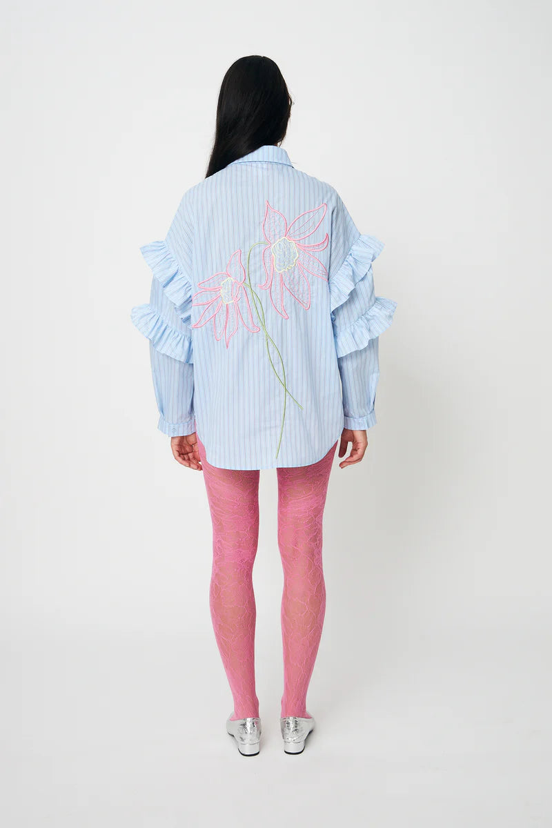 CRAS W Florettecras Shirt Light Blue Stripe Dameskjorter