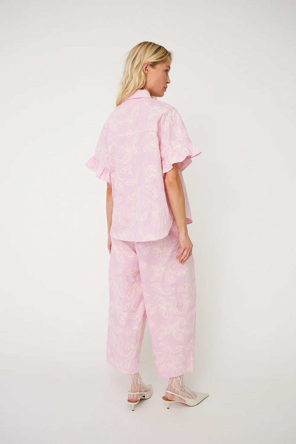 CRAS W Flowercras Pants Pink Stripe