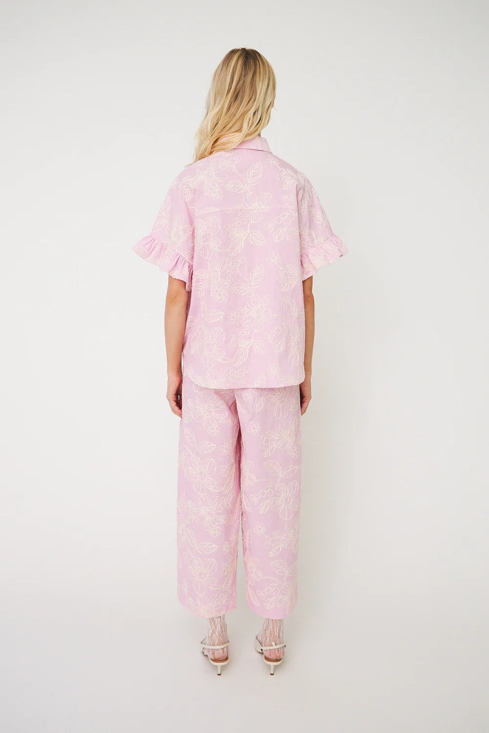 CRAS W Flowercras Pants Pink Stripe