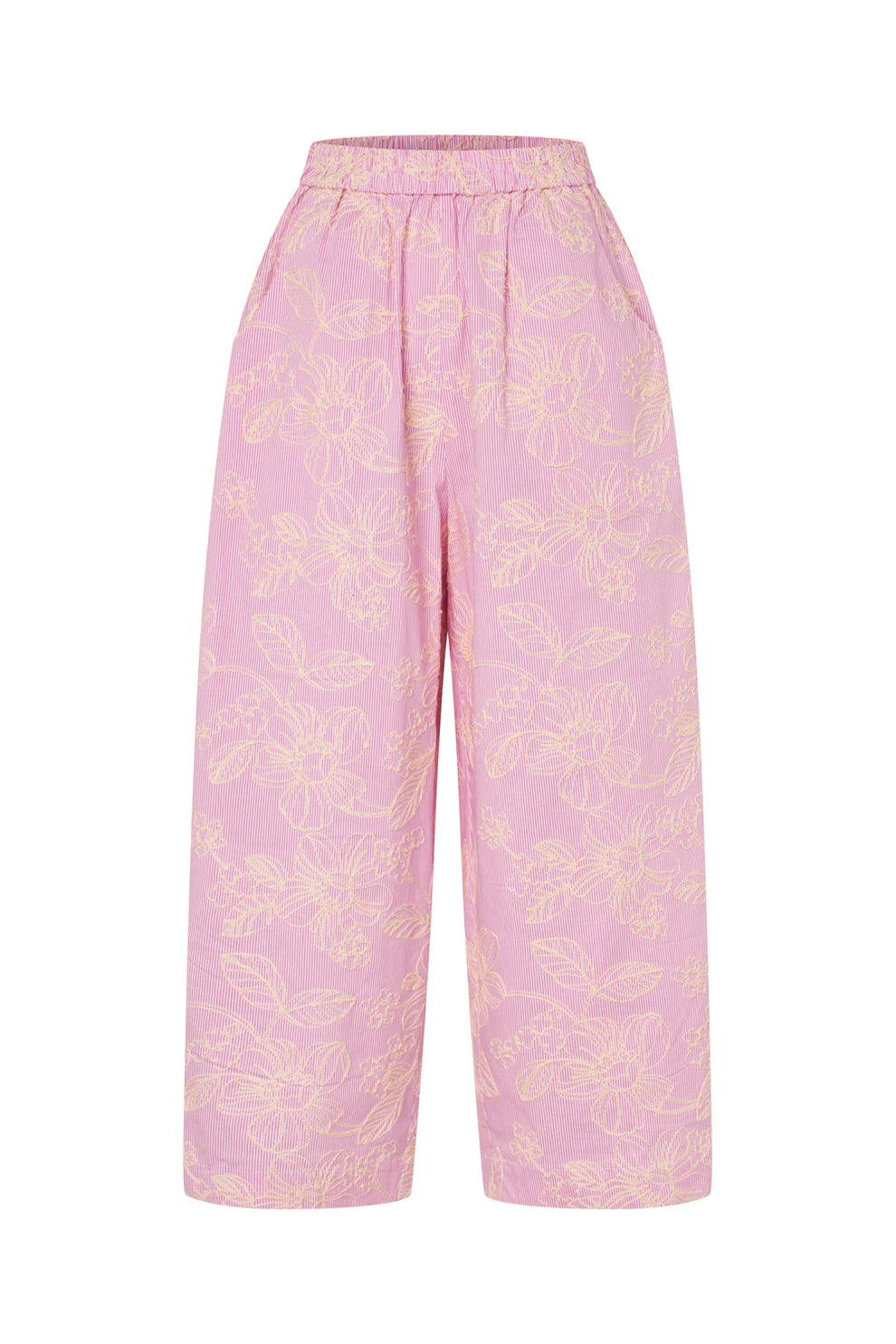 CRAS W Flowercras Pants Pink Stripe