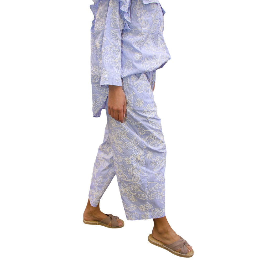 CRAS Flowercras Pants Blue Blossom Stripe