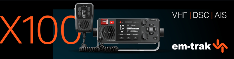 em-trak X100 NEXUS VHF DSC Klasse D m. 5w AIS Transponder