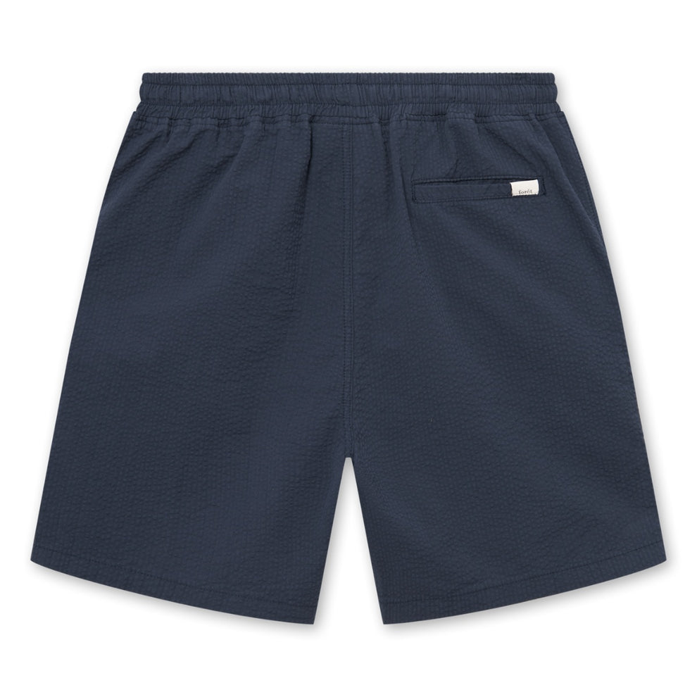 Forét Hush Seersucker Shorts Navy