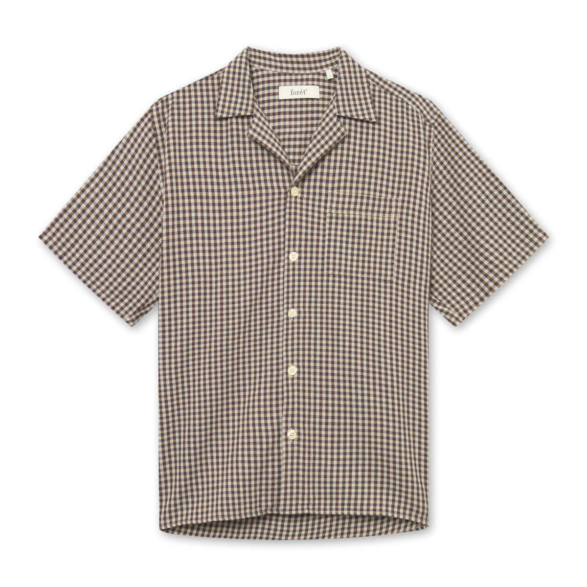 Forét Hush Twill Ss Shirt Brown Check