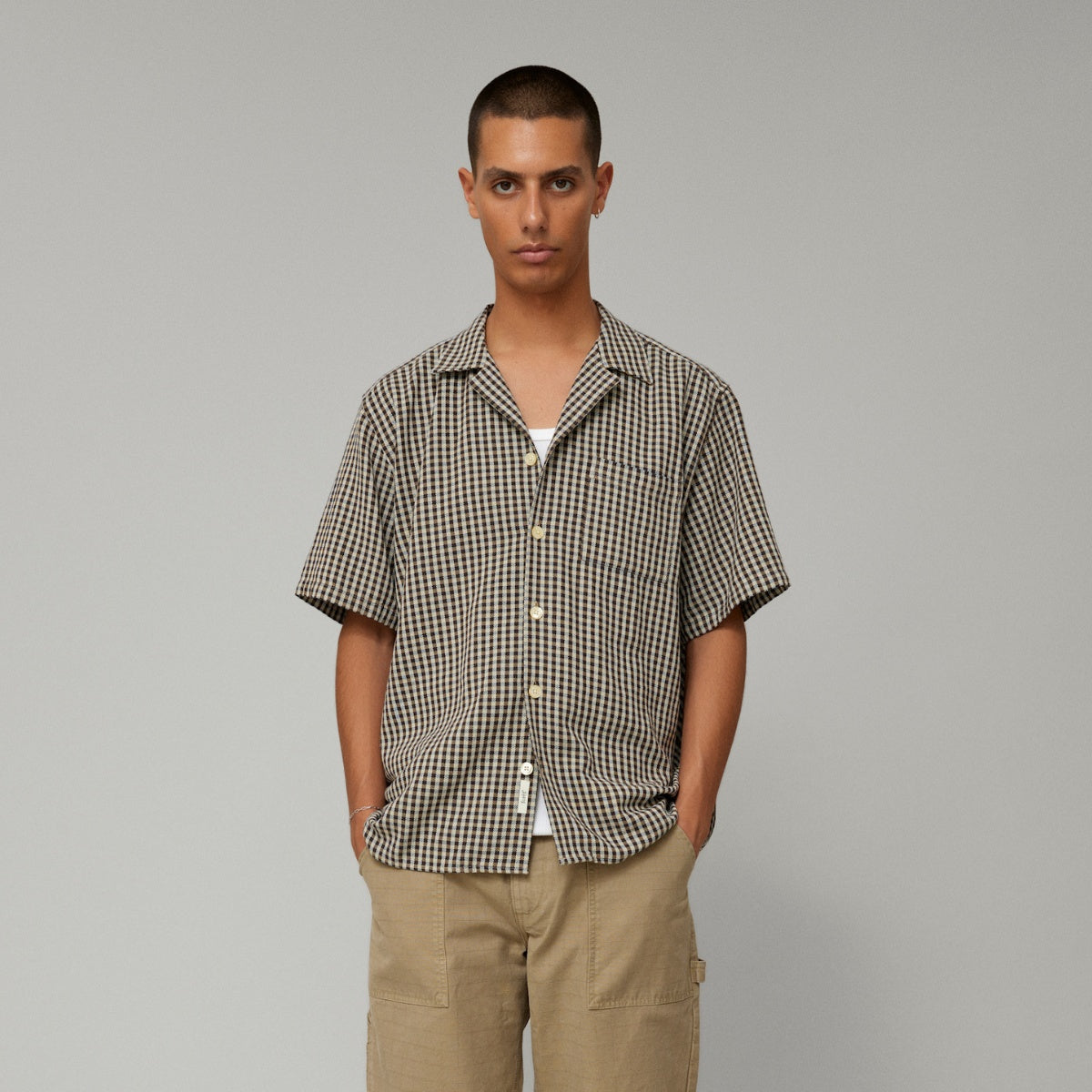 Forét Hush Twill Ss Shirt Brown Check