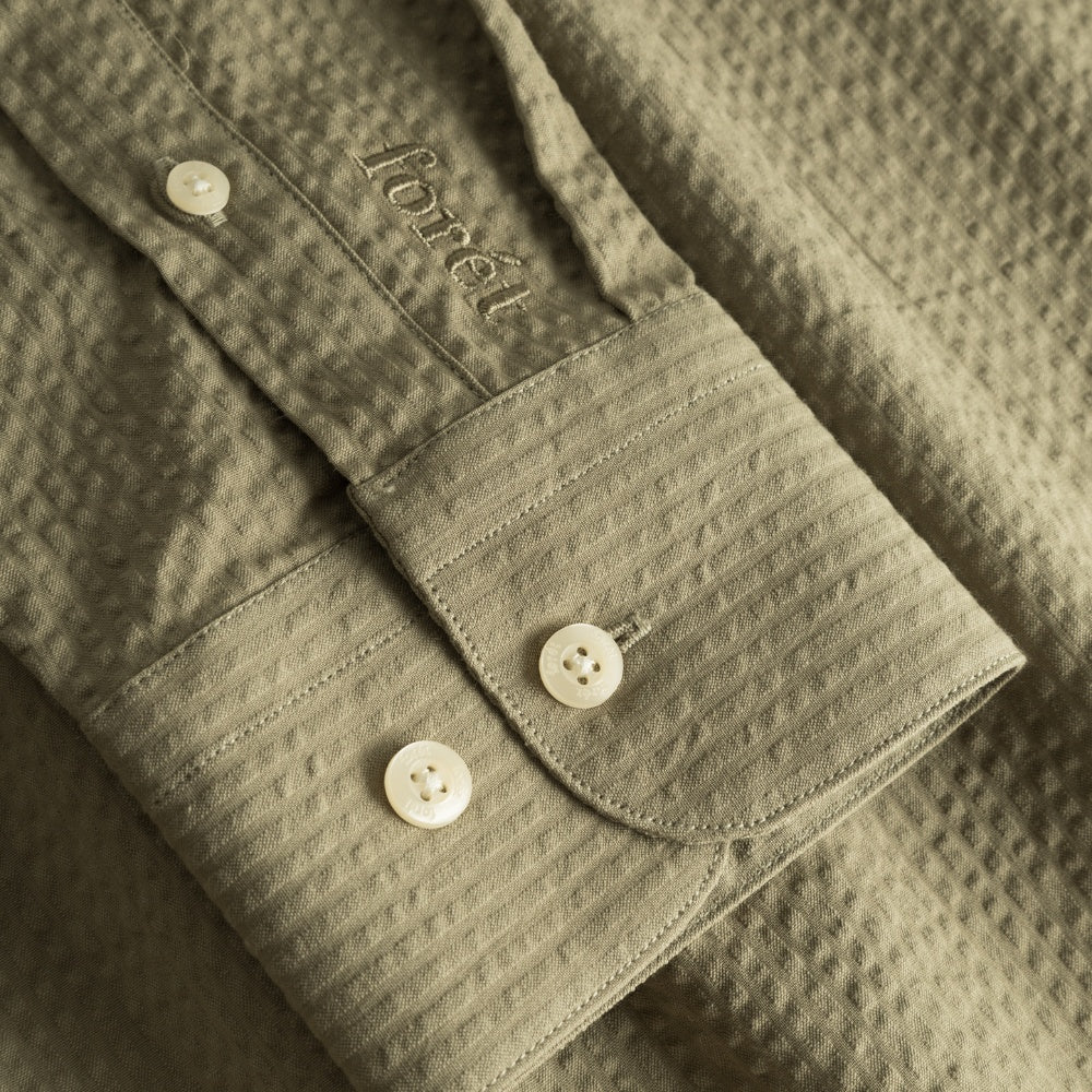 Forét M Bush Seersucker Skjorte Olive