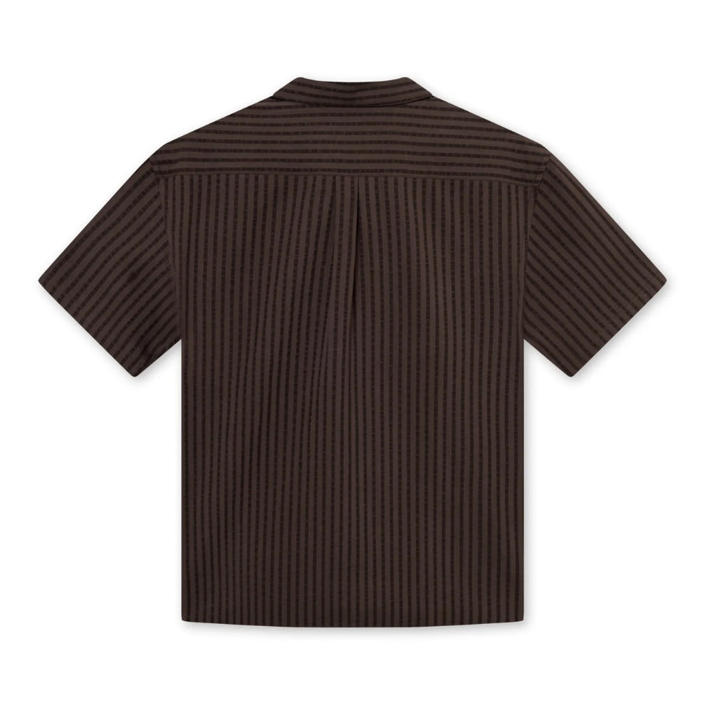 Forét M Vole Seersucker SS Shirt Deep Brown