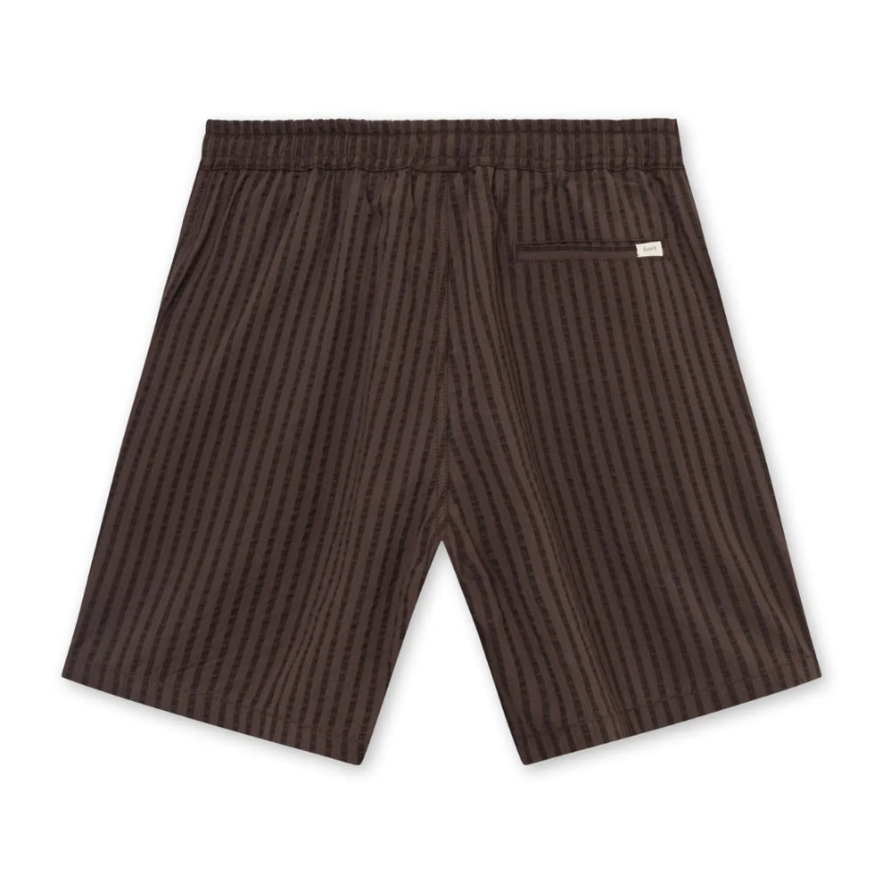 Forét M Vole Seersucker Shorts Deep Brown