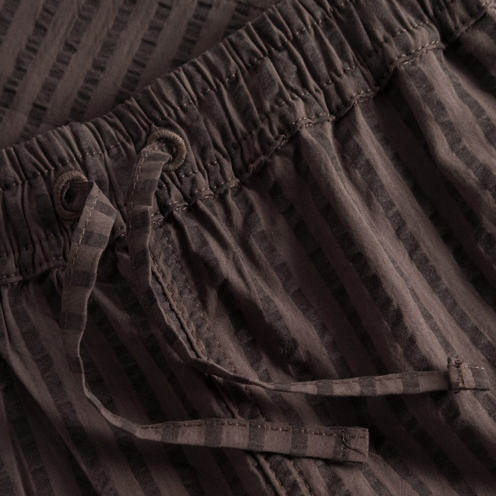 Forét M Vole Seersucker Shorts Deep Brown