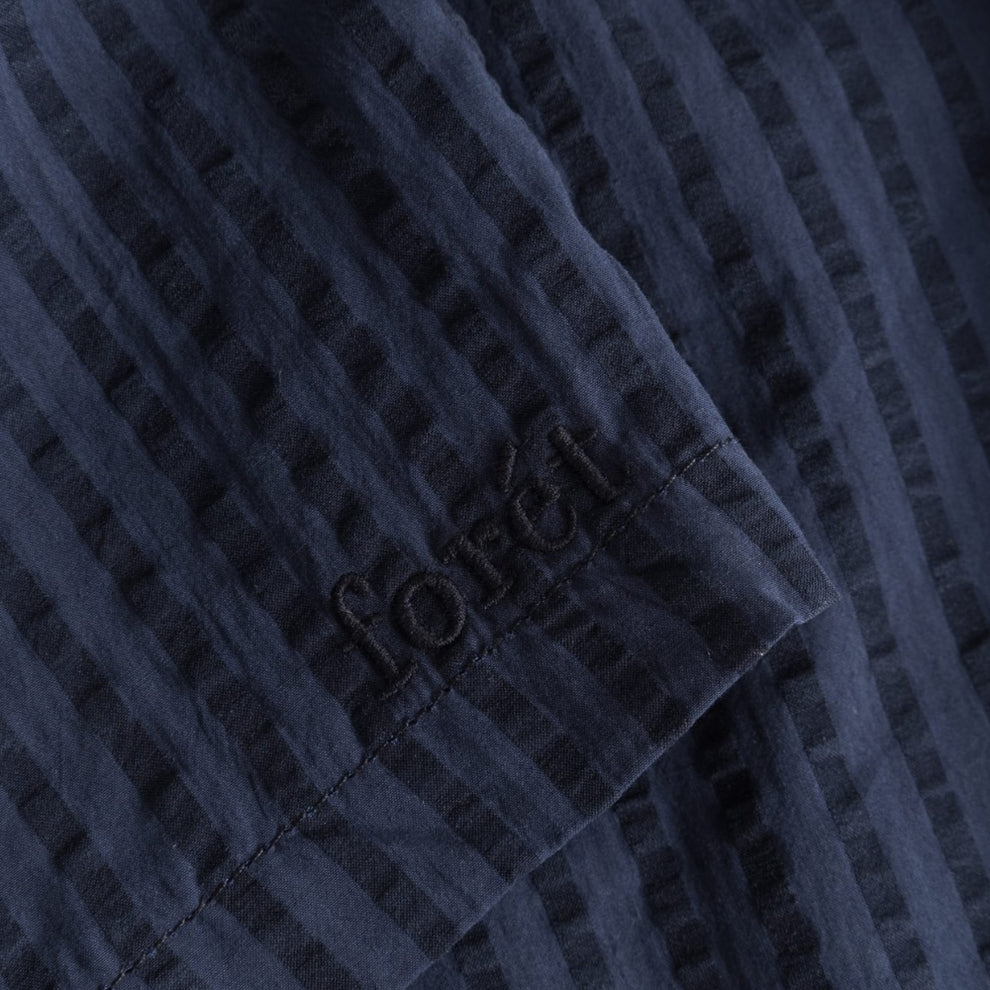 Forét M Vole Seersucker Shorts Navy PRIS MANGLER