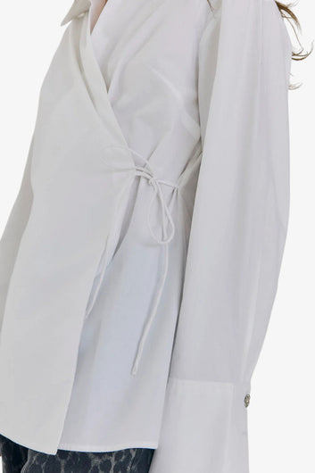 Norr Fraser Wrap Shirt White