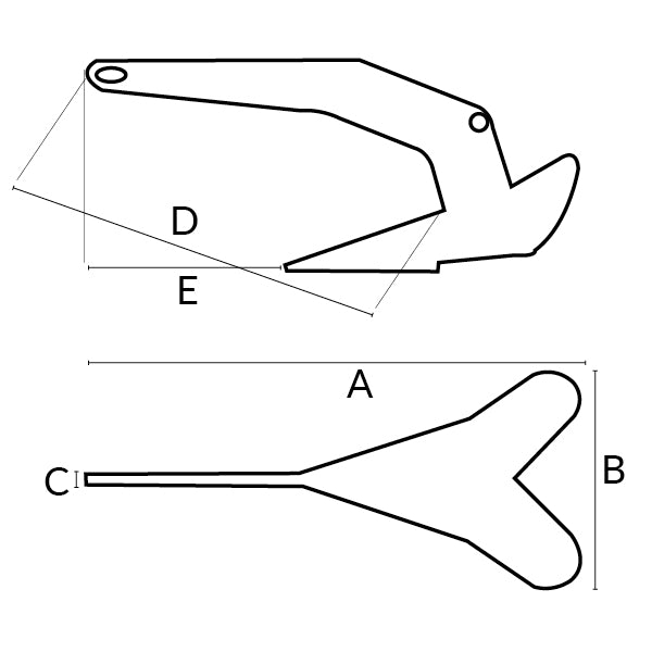 Delta anker, rustfrit stål