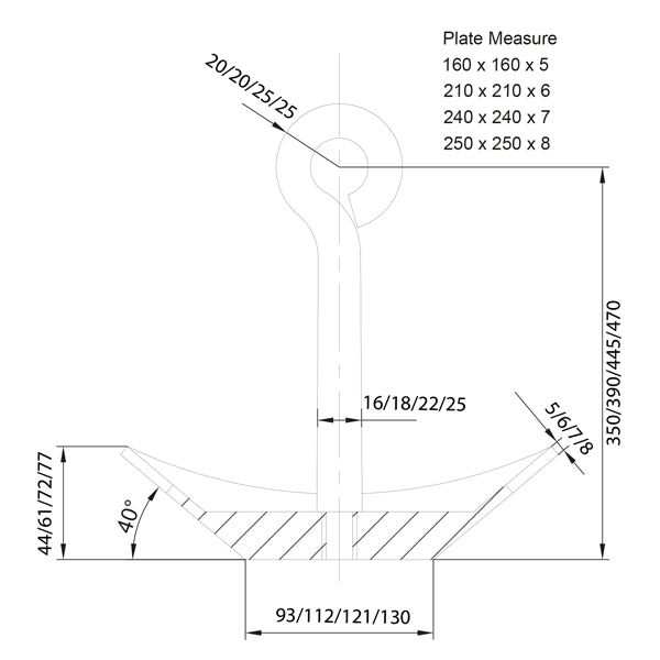 Tallerkenanker Galvaniseret, Blyfri