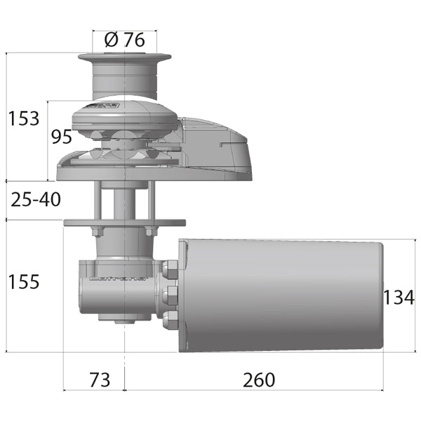 Lofrans X2 sort ankerspil DIN766 lav, 12V