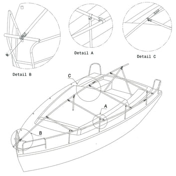 1852 Presenningsstativ til båd uden mast