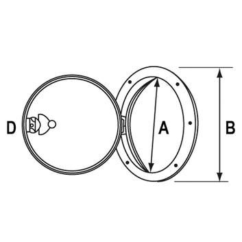 Nuova Rade inspektionsluge rund, hvid
