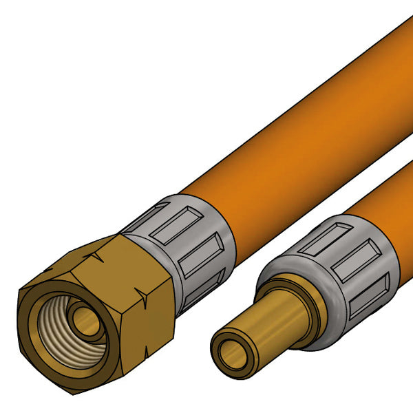 Gasslange 1/4" omløber med 8mm rørstuds