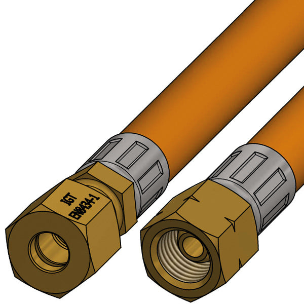 Gasslange 1/4" til 8mm rør