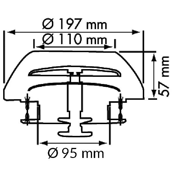 Dæksventil Ø:197mm Rustfrit stål AISI 304