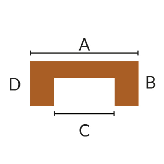 Roca U-lister teak, 2m