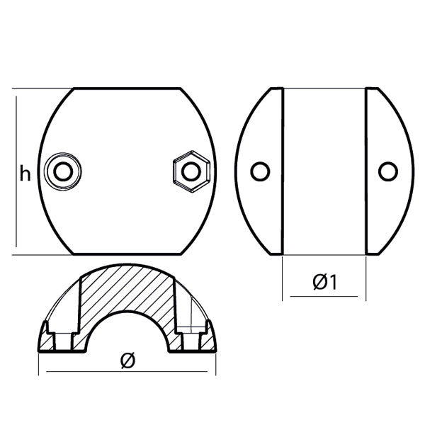 Akselanoder aluminium, bred