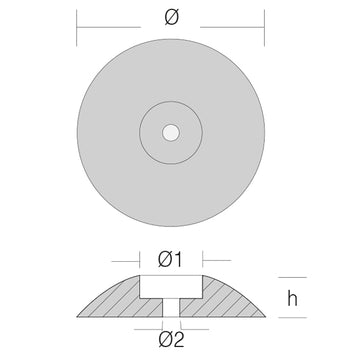 1852 Tallerken anode sæt, zink