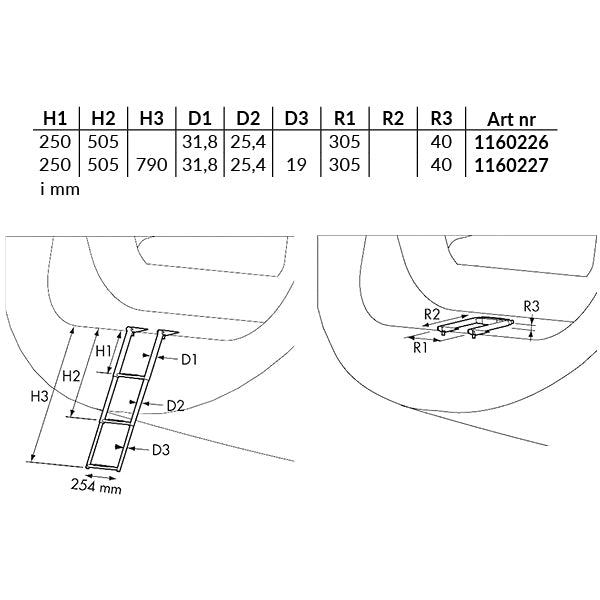 Rustfri Teleskop Badestige